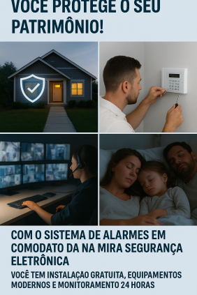 Alarme comodato 24 hrs. Monitoramento 