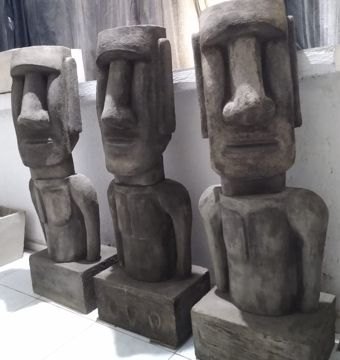 3 Estatuas Moai de 1,20 metros