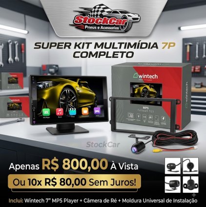 Combo Multimídia 7P BT MP5 + camera de ré + moldura Apartir de r$ 800,00 